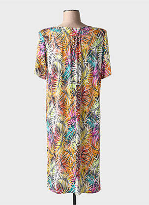 Robe mi-longue coupe fluide manches courtes orange BARANDI femme