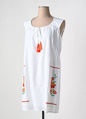 Robe courte sans manche sans manche blanc SENORETTA femme