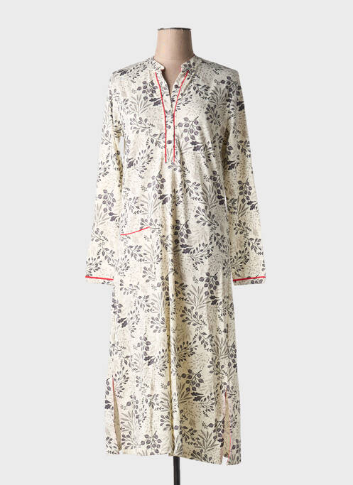 Chemise de nuit manches longues beige ROSE POMME femme