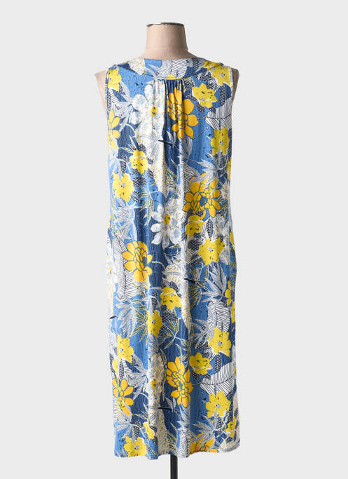 Robe mi-longue coupe fluide sans manche bleu BARANDI femme