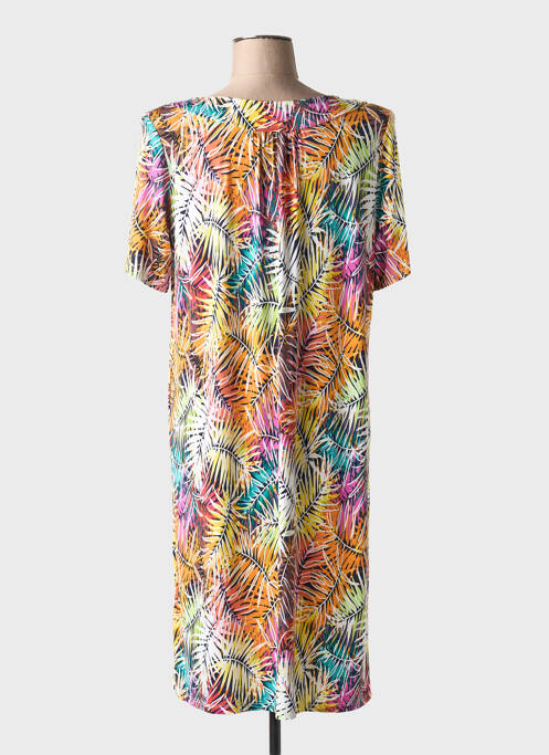 Robe mi-longue coupe fluide manches courtes orange BARANDI femme