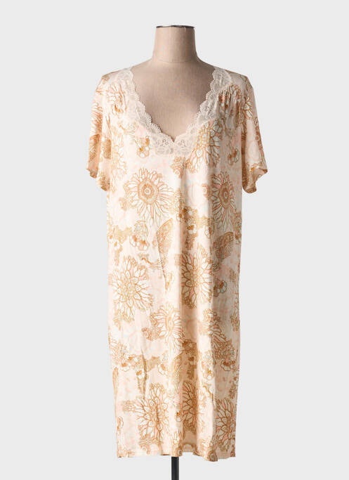 Chemise de nuit imprimé fleurs beige ANTIGEL femme