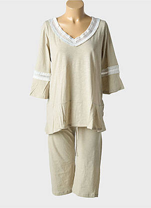 Pyjama coupe droite beige PILUS femme
