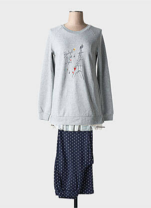 Pyjama coupe droite gris RINGELLA femme