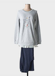 Pyjama coupe droite gris RINGELLA femme