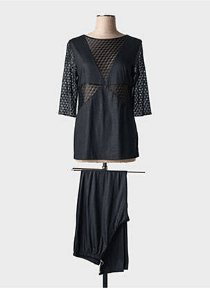 Pyjama coupe droite noir REGENCE femme