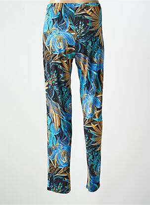 Pantalon droit stretch taille normale bleu BARANDI femme