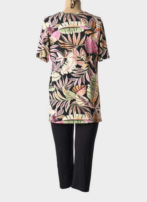 Pyjama col v noir CHERIE LINE femme