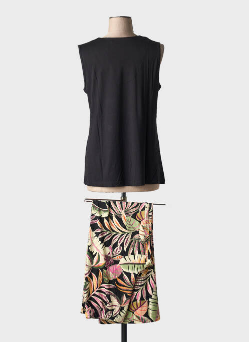 Pyjama col v noir CHERIE LINE femme