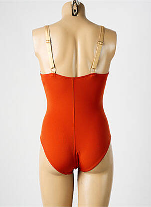 Maillot de bain 1 pièce stretch orange EMPREINTE femme