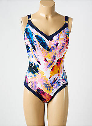 Maillot de bain 1 pièce imprimé fantaisie bleu CHARMLINE femme