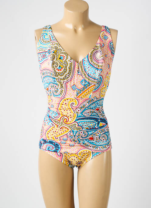 Maillot de bain 1 pièce imprimé fantaisie bleu EMPREINTE femme
