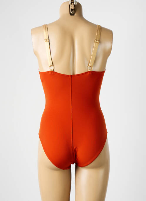 Maillot de bain 1 pièce stretch orange EMPREINTE femme