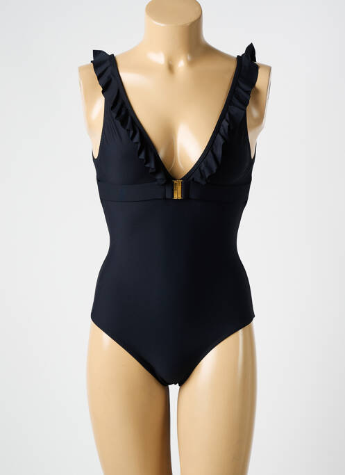 Maillot de bain 1 pièce effet matière satinée noir MARIE JO femme