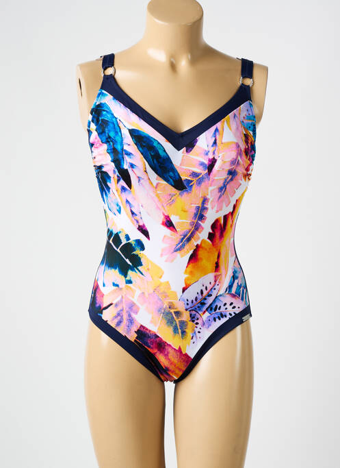 Maillot de bain 1 pièce imprimé fantaisie bleu CHARMLINE femme