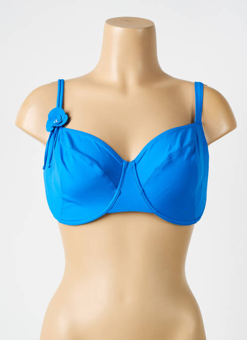 Haut de maillot de bain stretch haut soutien-gorge balconnet bleu EMPREINTE femme