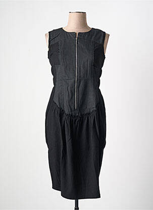 Robe mi-longue sans manche sans manche noir ARELINE femme