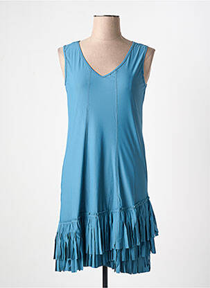 Robe mi-longue sans manche sans manche bleu ARELINE femme