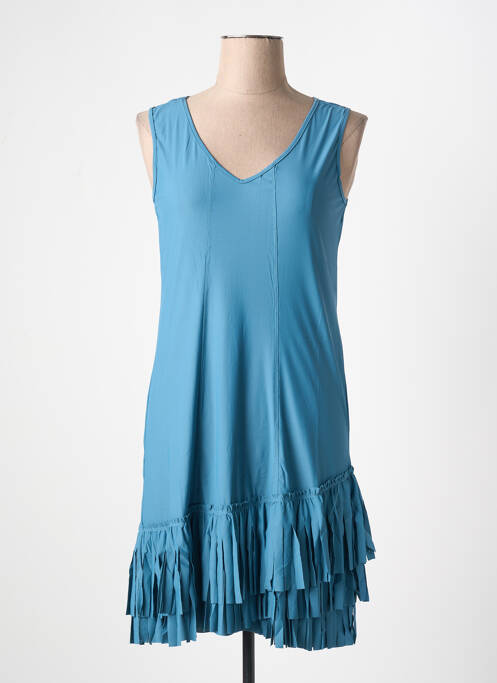 Robe mi-longue bleu ARELINE pour femme