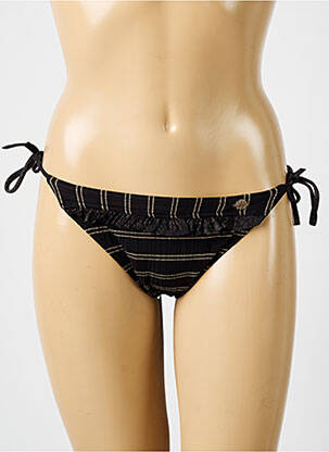 Bas de maillot de bain effet matière satinée bikini noir SUN PLAYA femme