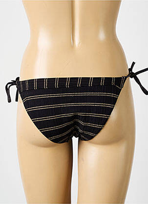 Bas de maillot de bain effet matière satinée bikini noir SUN PLAYA femme