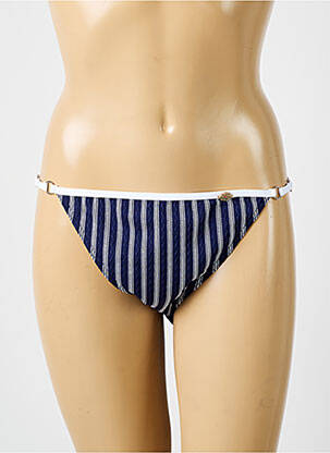 Bas de maillot de bain imprimé rayures bikini bleu SUN PLAYA femme