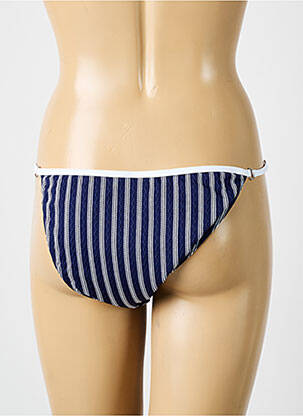 Bas de maillot de bain imprimé rayures bikini bleu SUN PLAYA femme