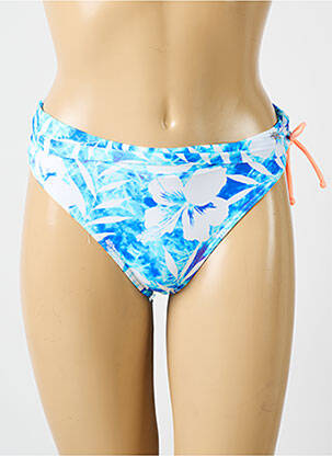 Bas de maillot de bain imprimé fleurs culotte bleu O'SALEE femme