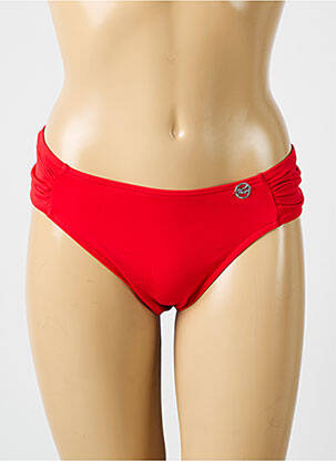 Bas de maillot de bain effet matière satinée culotte rouge SUN PLAYA femme