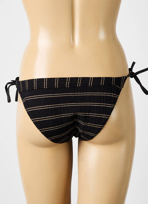 Bas de maillot de bain imprimé rayures bikini noir SUN PLAYA femme