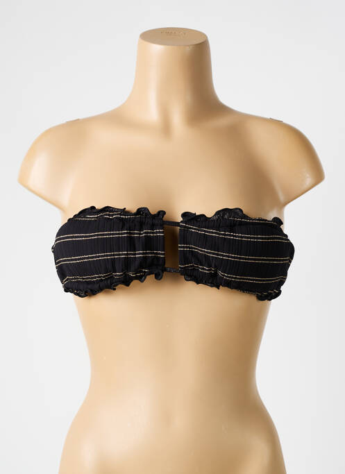 Haut de maillot de bain fermeture liens à nouer haut bandeau noir SUN PLAYA femme