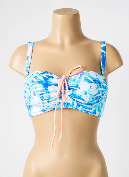 Haut de maillot de bain stretch haut bandeau bleu O'SALEE femme