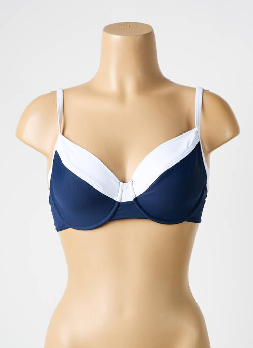 Haut de maillot de bain stretch haut soutien-gorge emboitant bleu SUN PLAYA femme