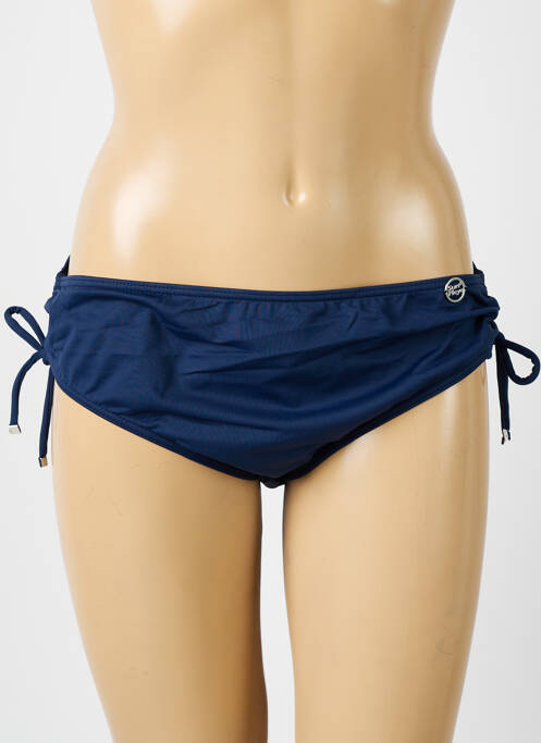 Bas de maillot de bain tissage satiné culotte bleu SUN PLAYA femme