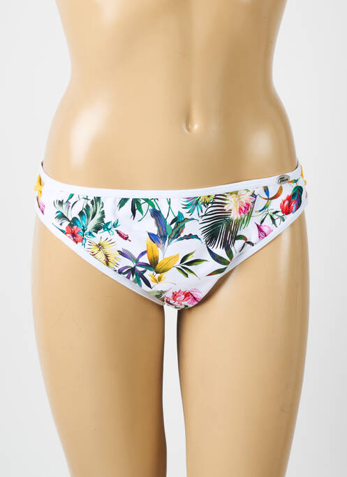 Bas de maillot de bain tissage satiné culotte blanc SUN PLAYA femme