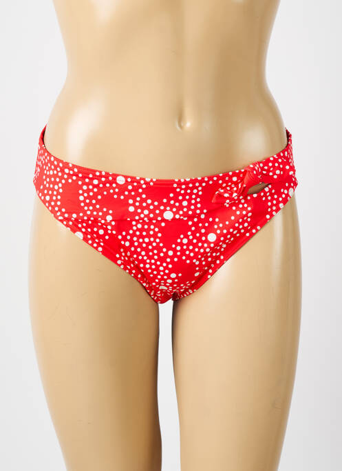 Bas de maillot de bain tissage satiné culotte rouge HUIT femme
