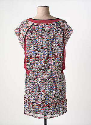 Robe courte manches courtes manches courtes rouge ARELINE femme
