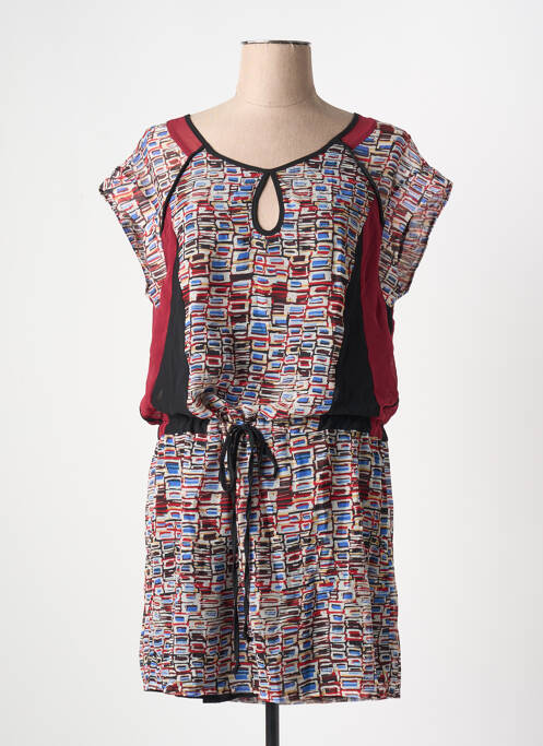 Robe courte manches courtes manches courtes rouge ARELINE femme