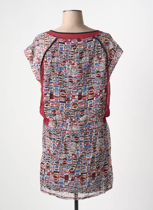 Robe courte manches courtes manches courtes rouge ARELINE femme