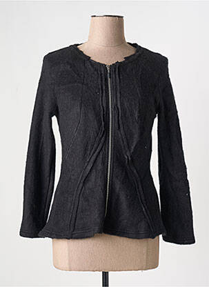 Veste casual col rond noir ARELINE femme