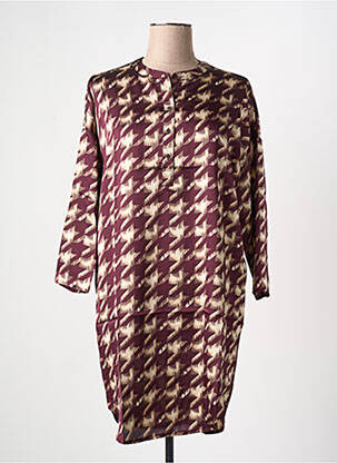 Robe courte manches longues manches longues violet ARELINE femme