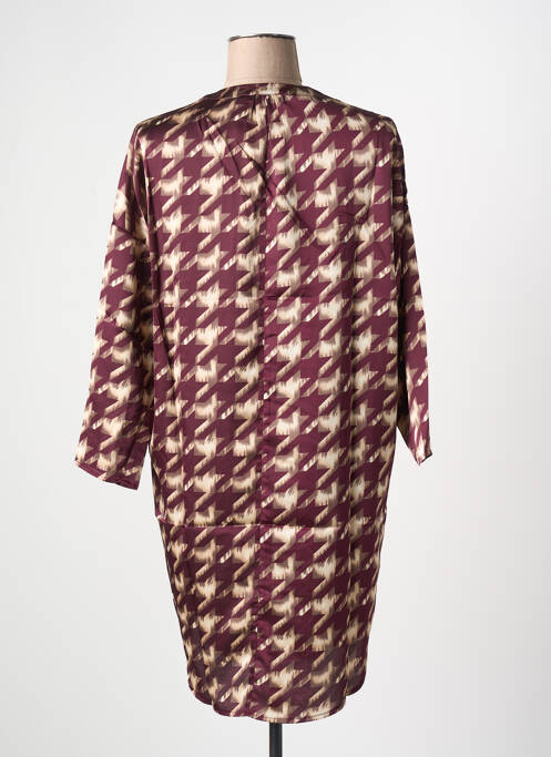 Robe courte manches longues manches longues violet ARELINE femme