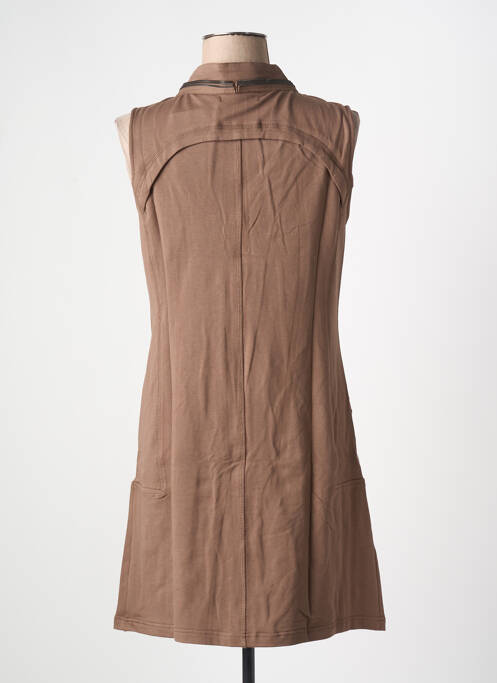 Robe mi-longue sans manche sans manche marron ARELINE femme