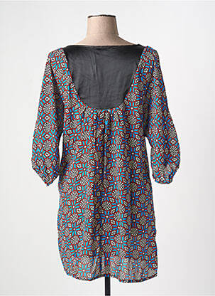 Robe courte manches 3/4 manches 3/4 bleu ARELINE femme