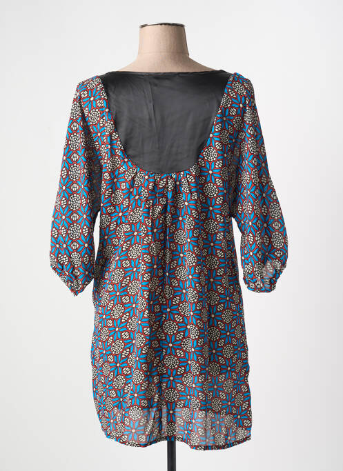 Robe courte manches 3/4 manches 3/4 bleu ARELINE femme