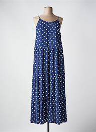Robe longue manches bretelles ajustables fines bretelles bleu LE TEMPS DES CERISES femme