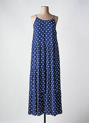 Robe longue manches bretelles ajustables fines bretelles bleu LE TEMPS DES CERISES femme