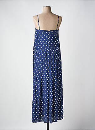 Robe longue manches bretelles ajustables fines bretelles bleu LE TEMPS DES CERISES femme