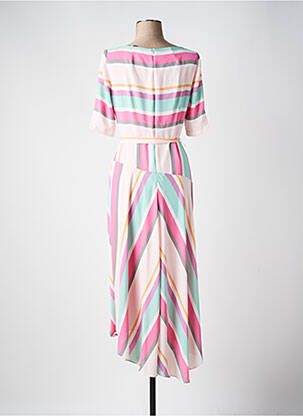 Robe longue manches courtes manches courtes rose COMMA, femme