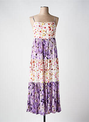 Robe longue manches bretelles ajustables fines bretelles violet DESIGUAL femme